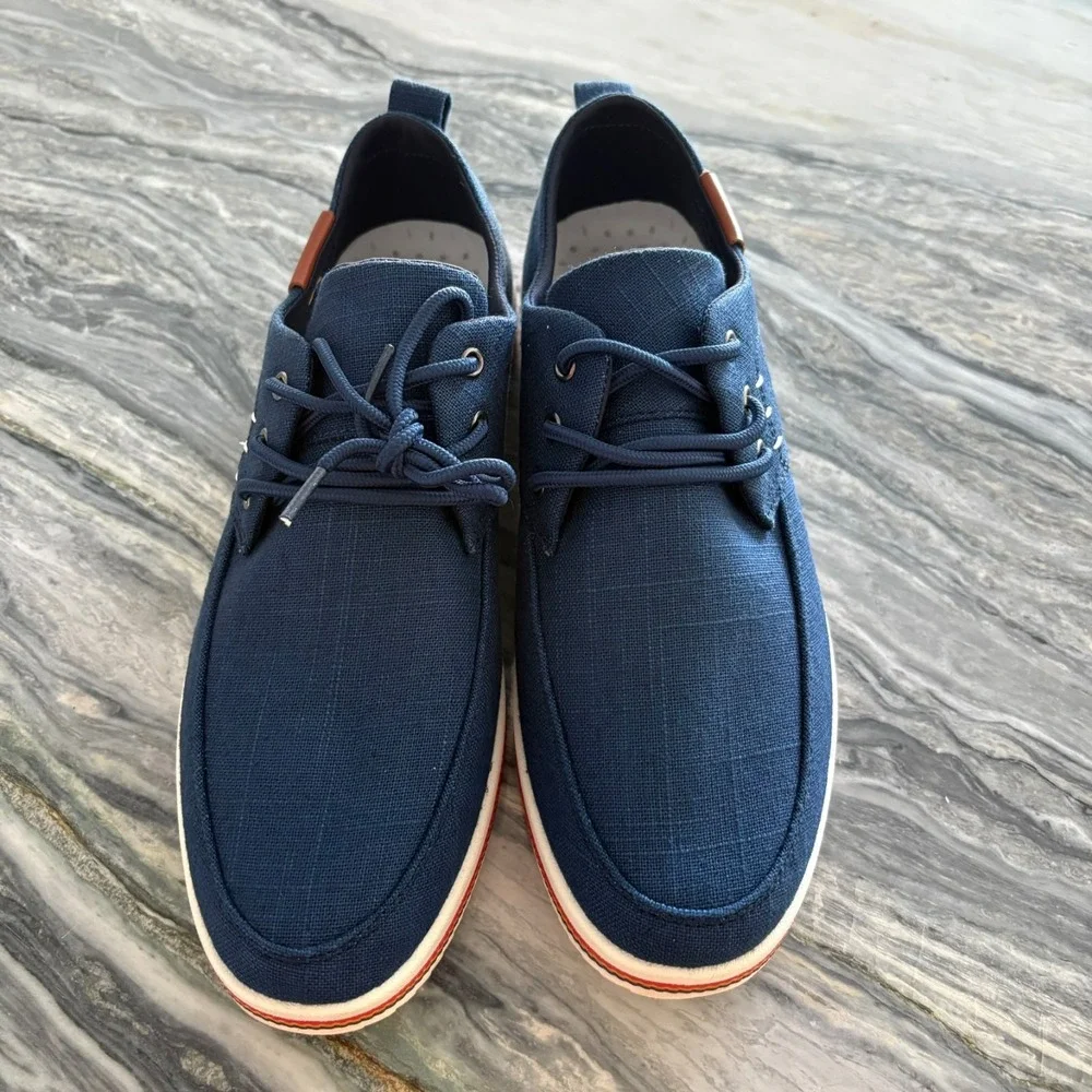 NEW Mens Navy‎ Lightweight Lace-Up Canvas Sneakers Size US 10.5 / 11